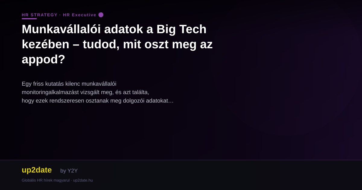 Munkavállalói adatok a Big Tech kezében – tudod, mit oszt meg az appod?