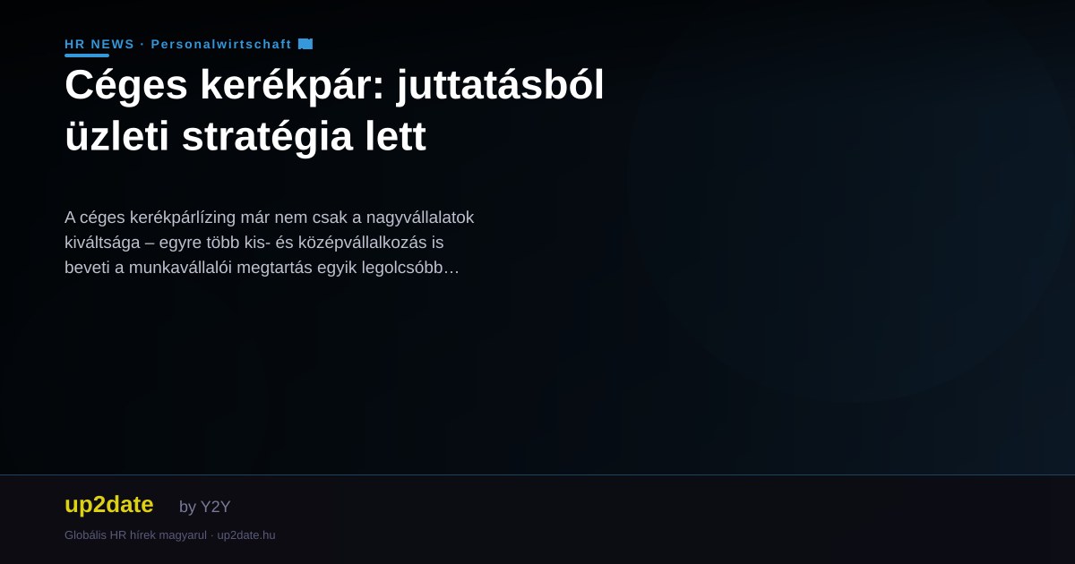 Céges kerékpár: juttatásból üzleti stratégia lett