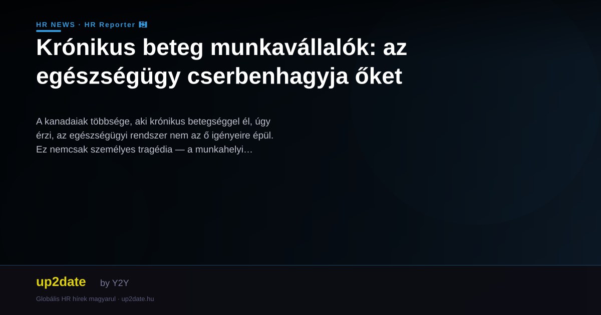 Krónikus beteg munkavállalók: az egészségügy cserbenhagyja őket