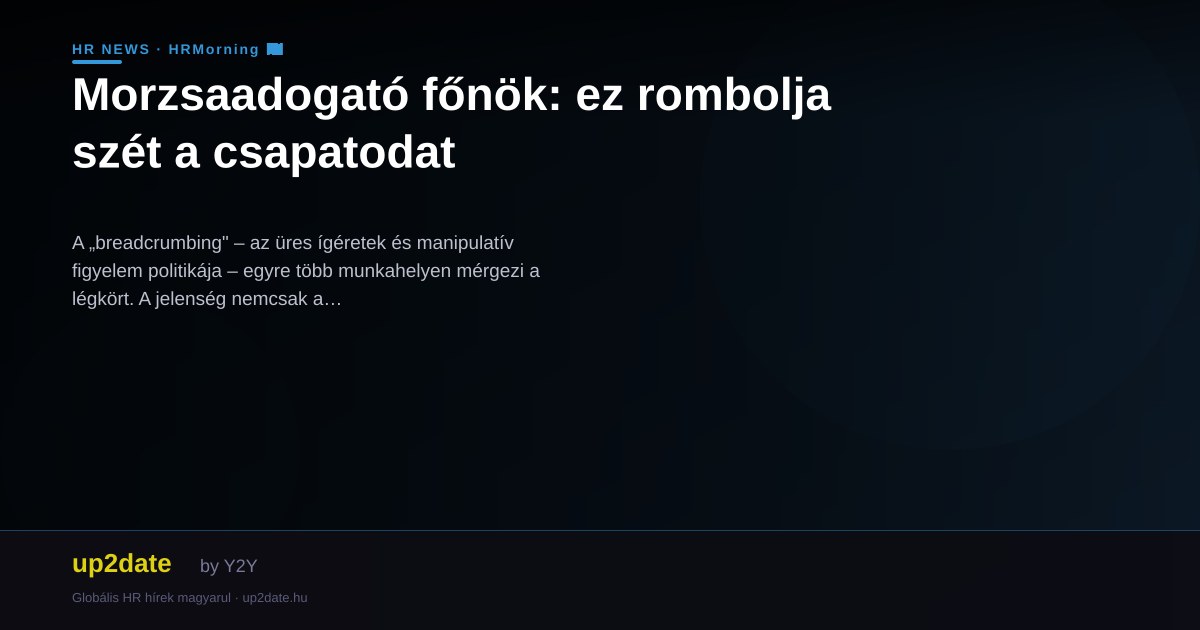 Morzsaadogató főnök: ez rombolja szét a csapatodat