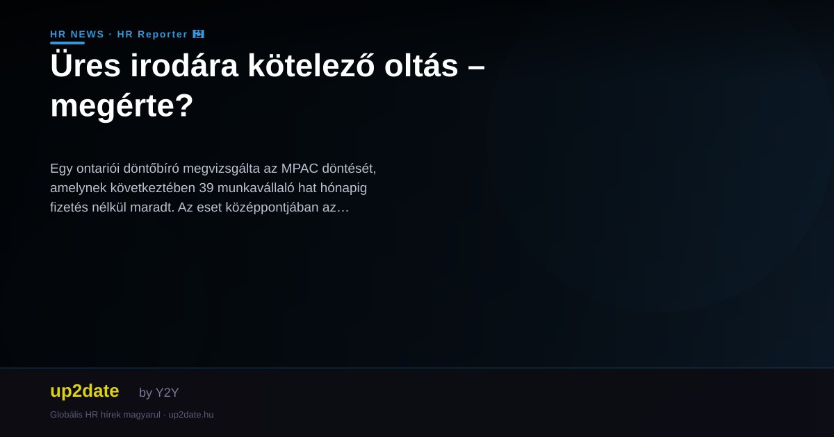 Üres irodára kötelező oltás – megérte?