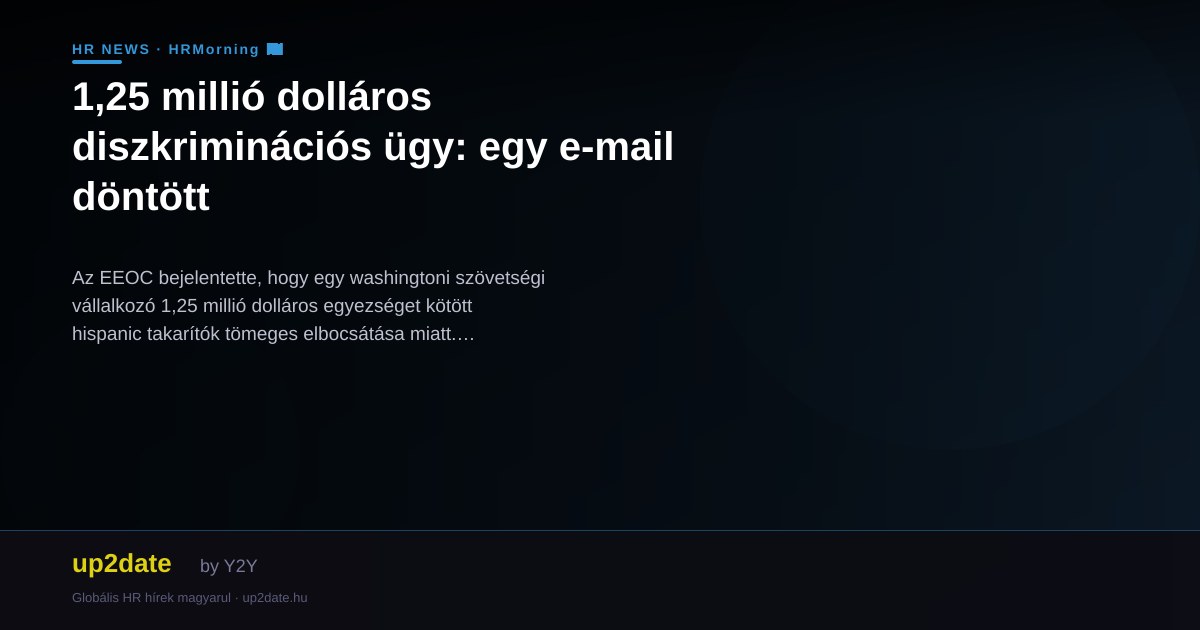 1,25 millió dolláros diszkriminációs ügy: egy e-mail döntött