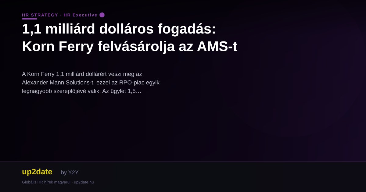 1,1 milliárd dolláros fogadás: Korn Ferry felvásárolja az AMS-t