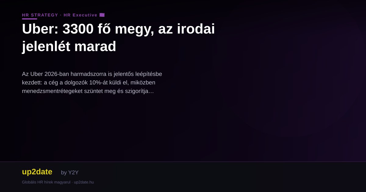 Uber: 3300 fő megy, az irodai jelenlét marad