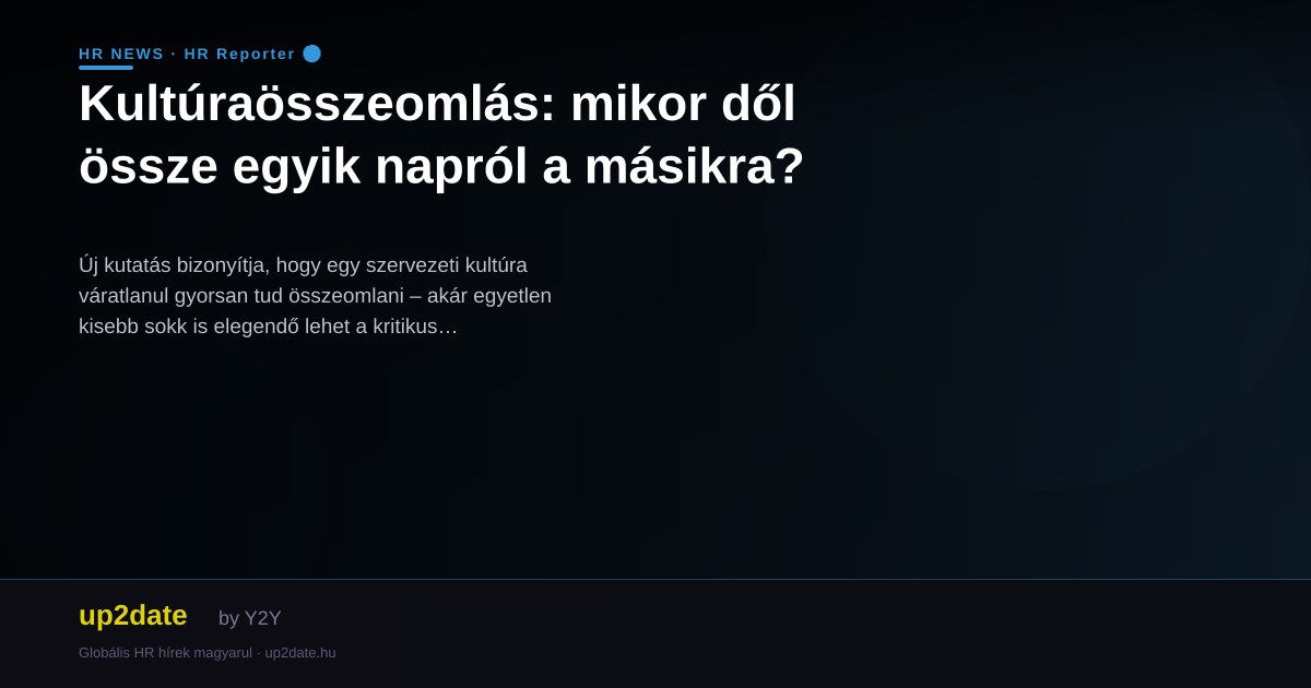 Kultúraösszeomlás: mikor dől össze egyik napról a másikra?