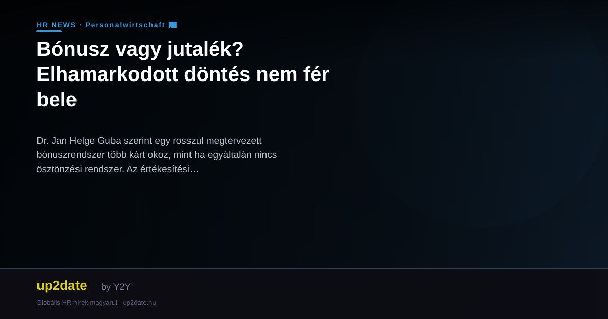 Bónusz vagy jutalék? Elhamarkodott döntés nem fér bele