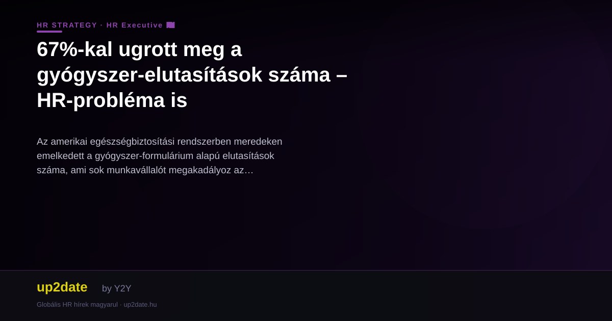 67%-kal ugrott meg a gyógyszer-elutasítások száma – HR-probléma is